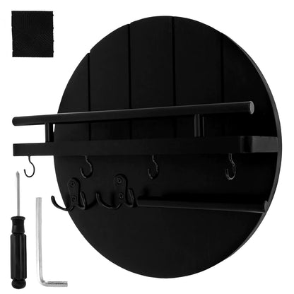 Wood Key Holder for Wall with Shelf and Hooks Decorative Key Rack Wall Mounted Mail Organizer Wall Floating Shelf Home Entryway